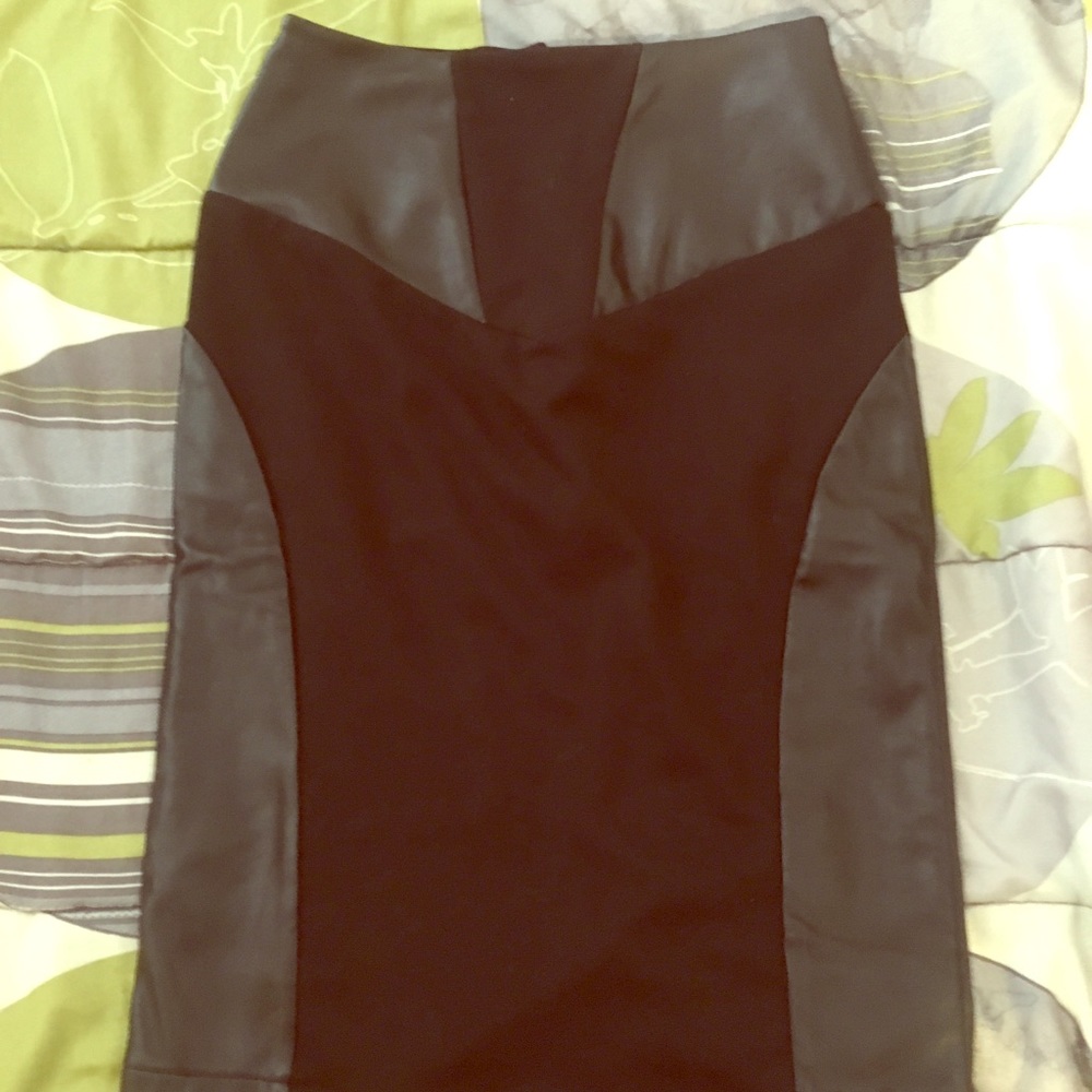 Leather Black Pencil Skirt